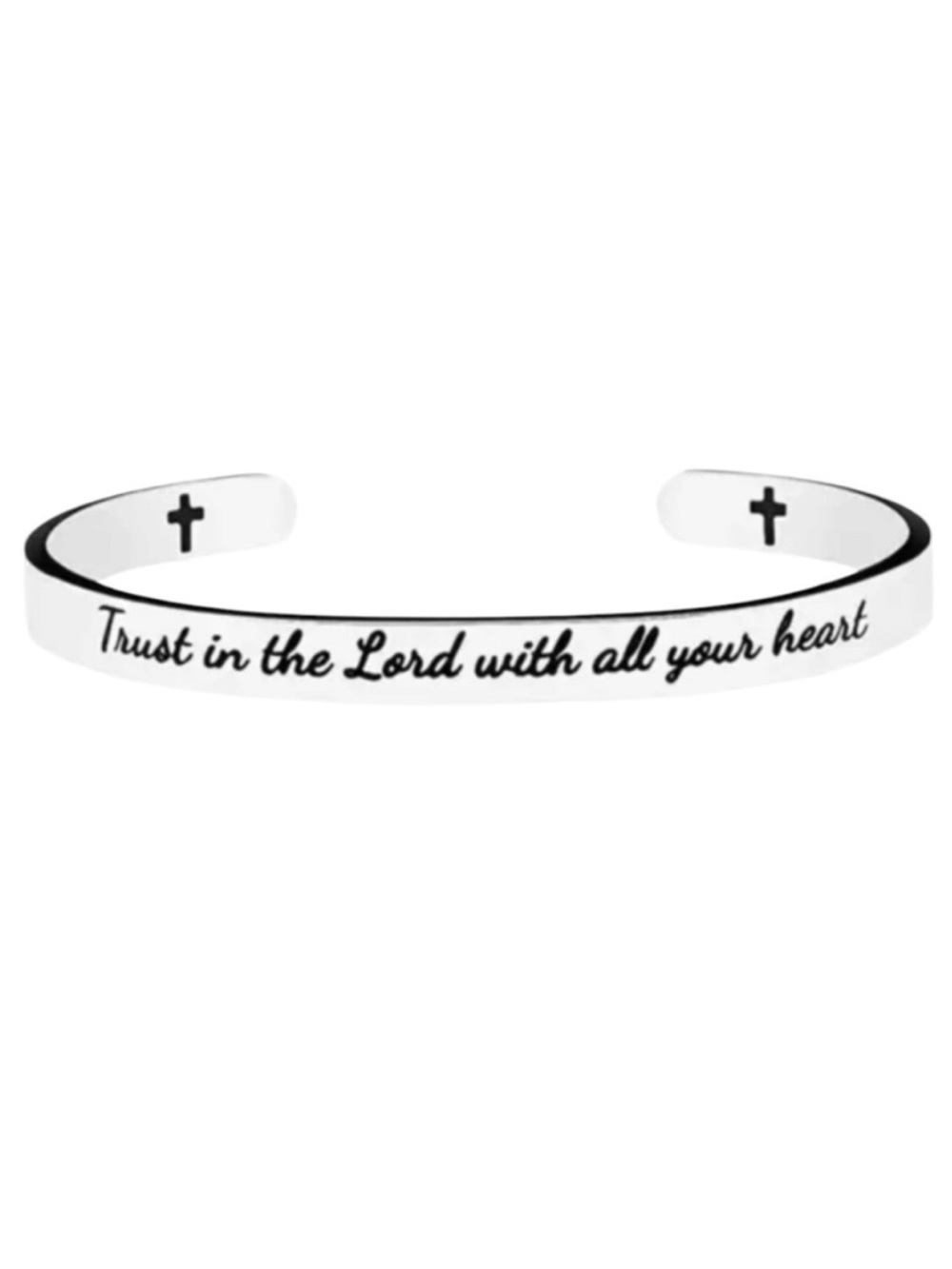 NWT Silver Trust in the Lord Cuff Bracelet Christian Bible Verse Scripture
C3